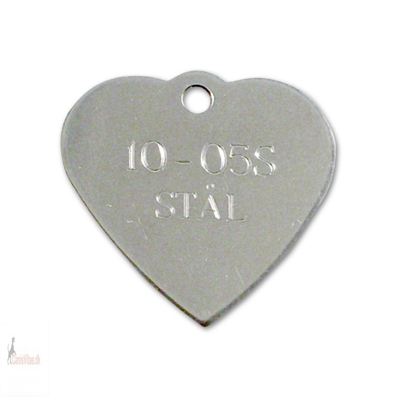 Hundetegn - rustfri stål - hjerte - 10-05 S