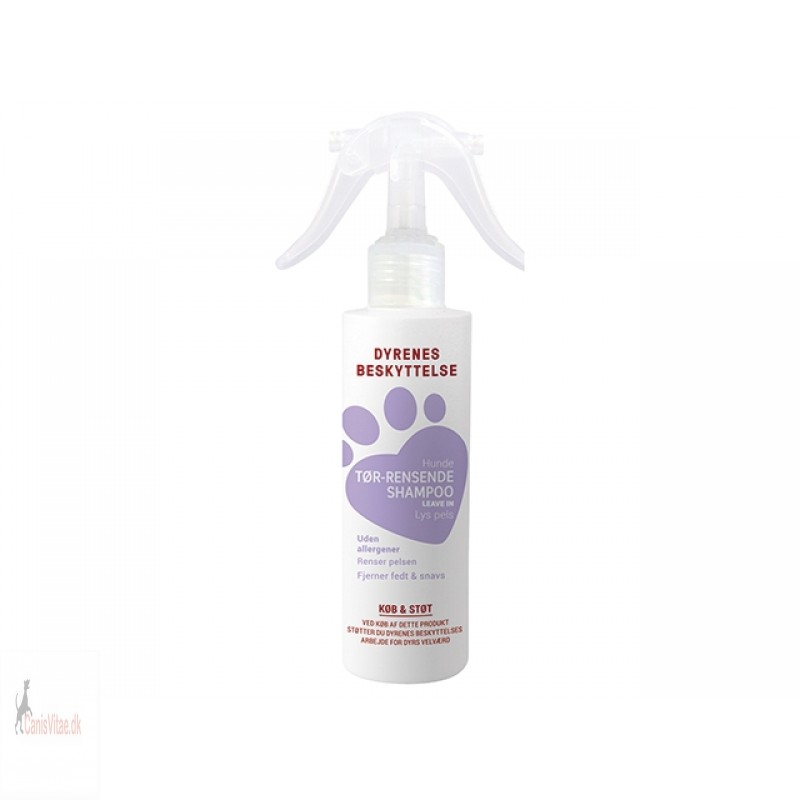 Dyrenes beskyttelse tør shampoo lys pels, 250ml