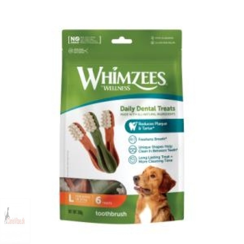 Whimzees tandbørste 6 stk, Large