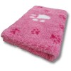 Vet Bed, pink med poter, 100 x150cm